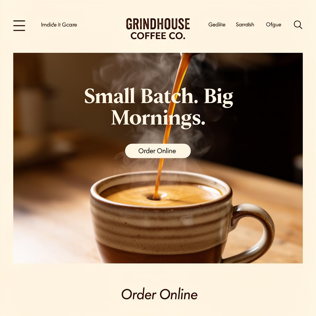 Grindhouse Coffee Co. website mockup