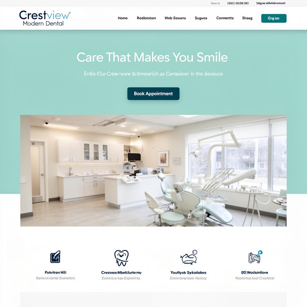 Crestview Modern Dental website mockup