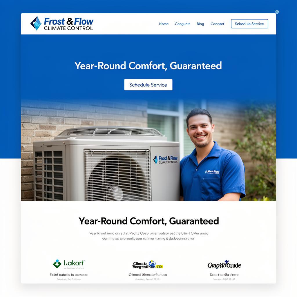 Frost & Flow Climate Control website mockup
