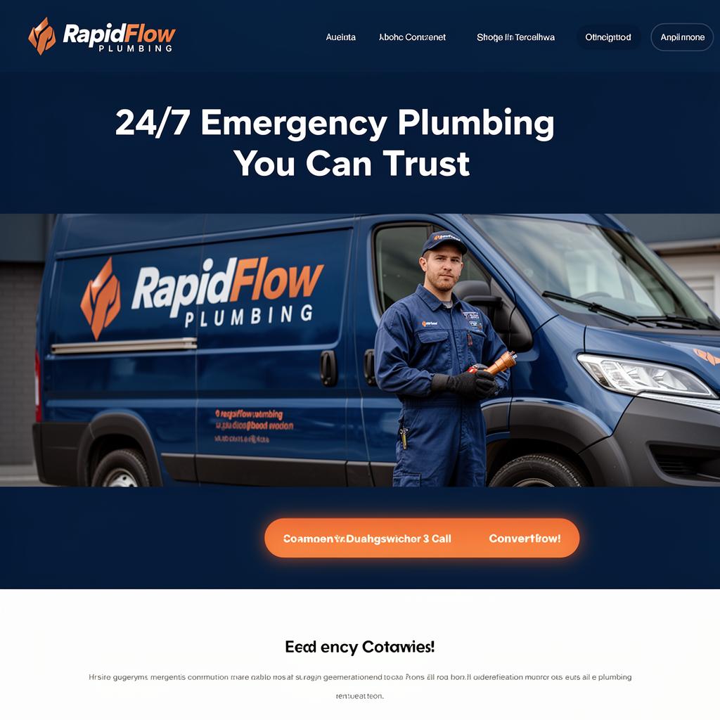 RapidFlow Plumbing website mockup
