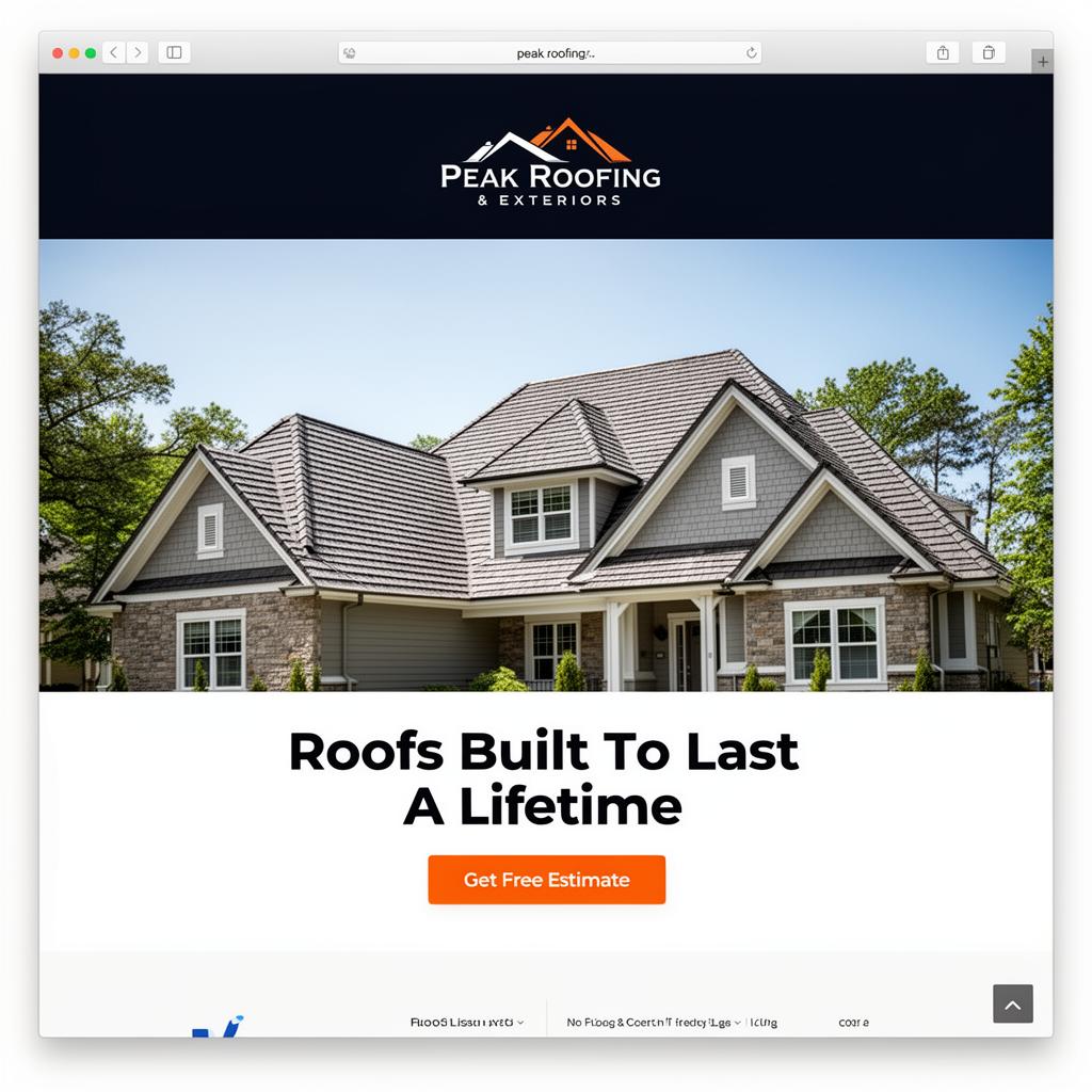 Peak Roofing & Exteriors website mockup